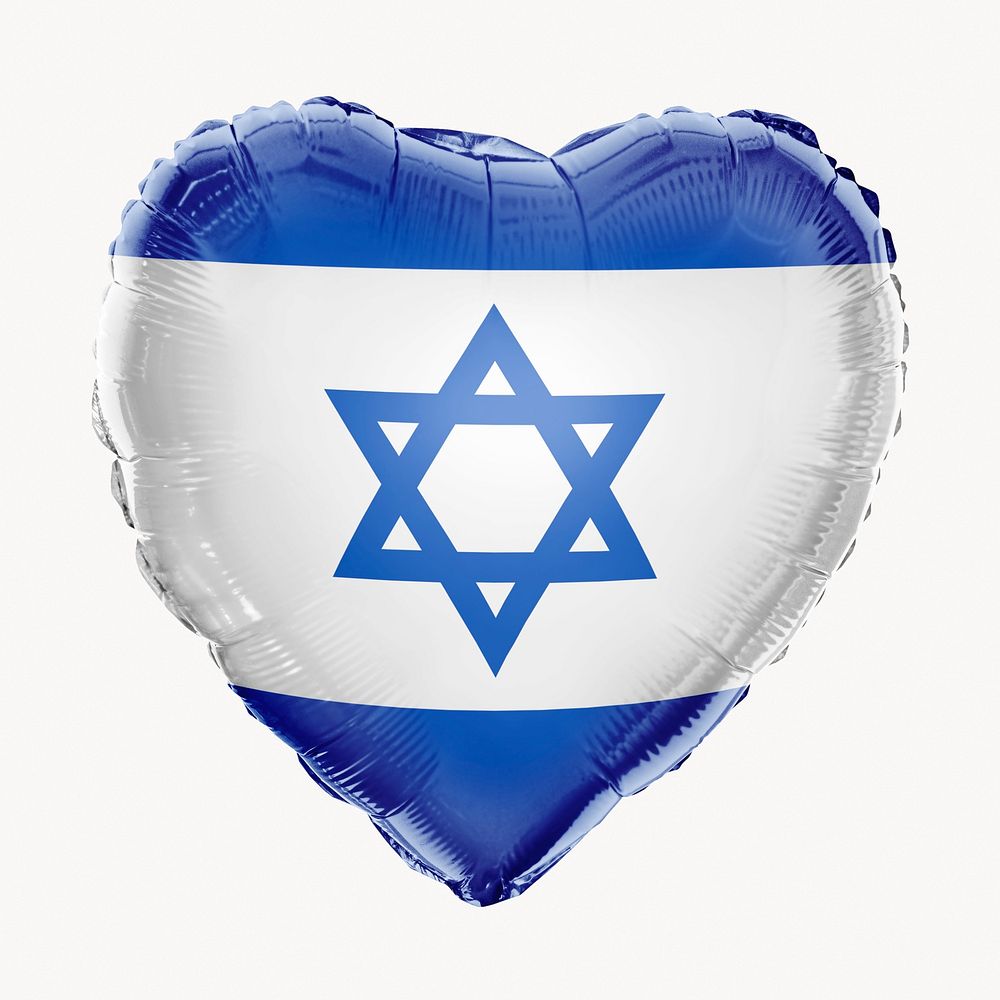 Israel flag balloon clipart, national symbol graphic