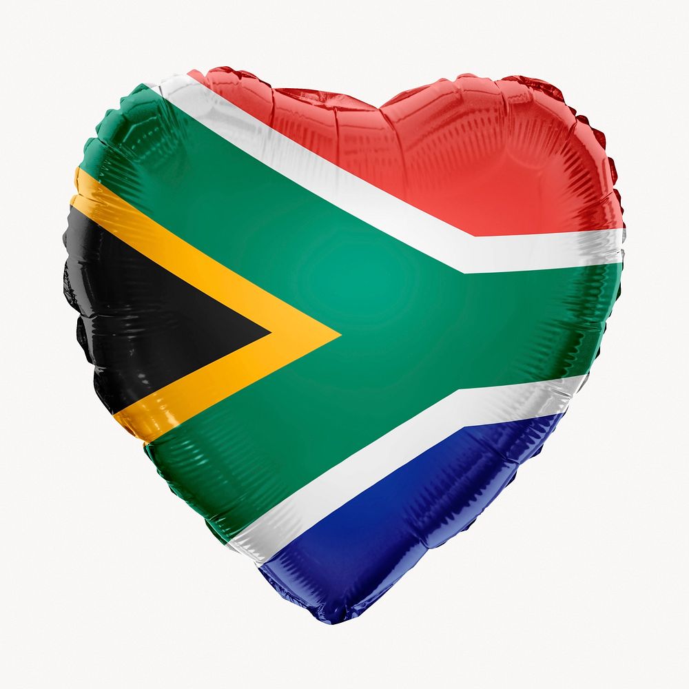 South Africa flag balloon clipart, national symbol graphic