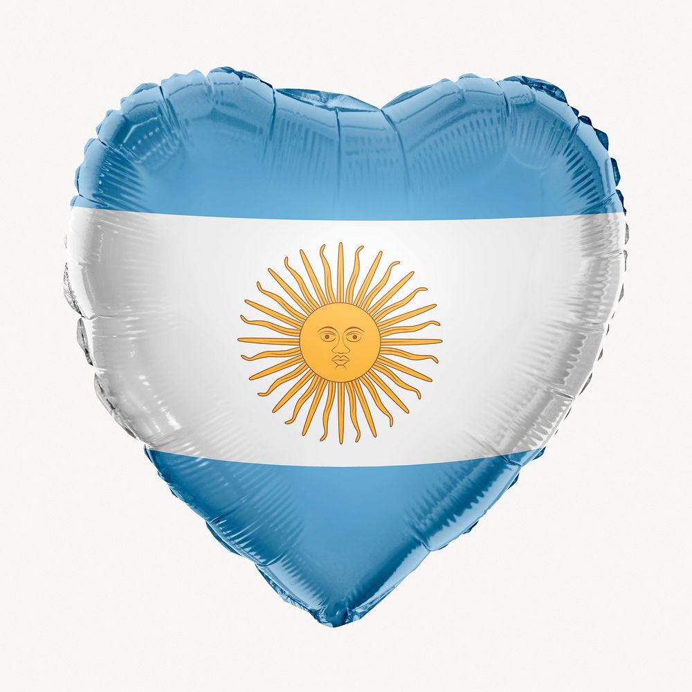 Argentina flag balloon clipart, national symbol graphic