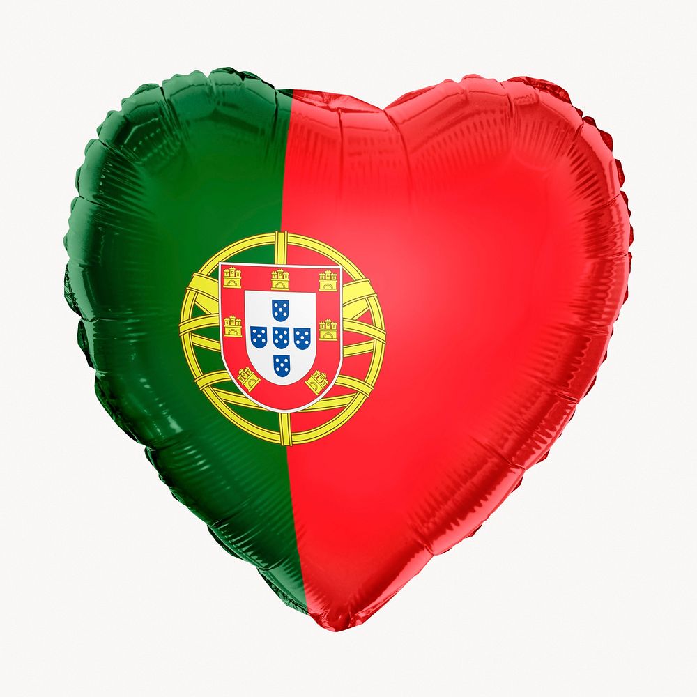 Portugal flag balloon clipart, national symbol graphic