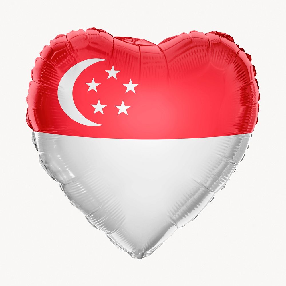 Singapore flag balloon clipart, national symbol graphic