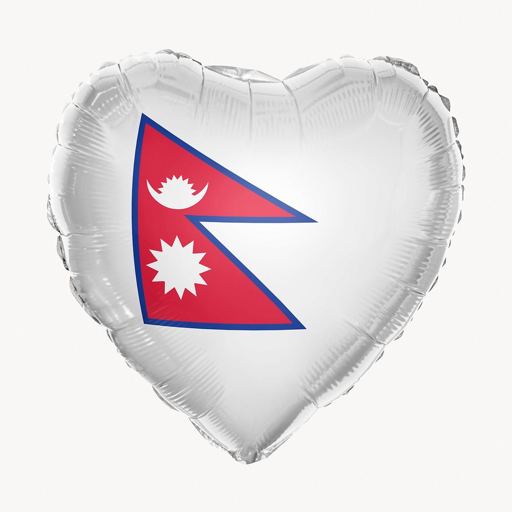 Nepal flag balloon clipart, national symbol graphic