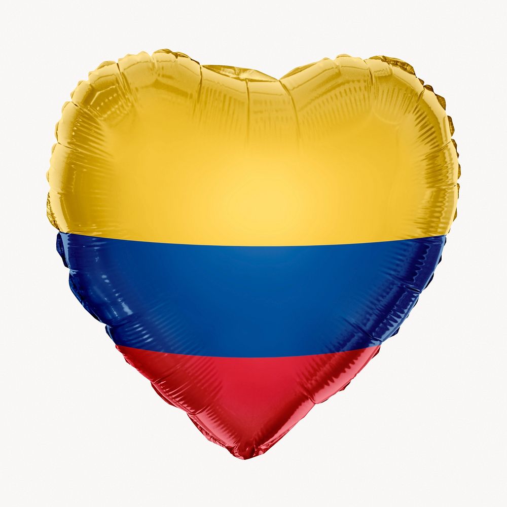 Colombia flag balloon clipart, national symbol graphic