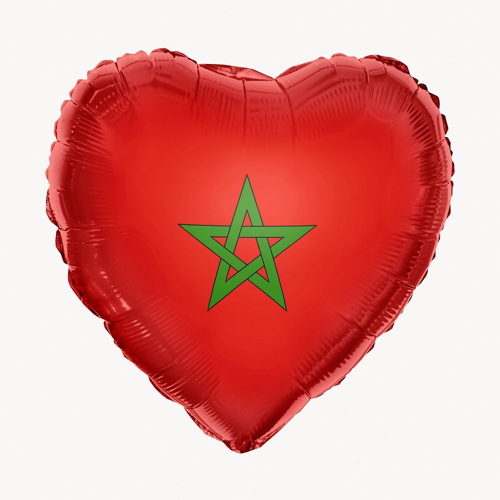 Morocco flag balloon clipart, national symbol graphic