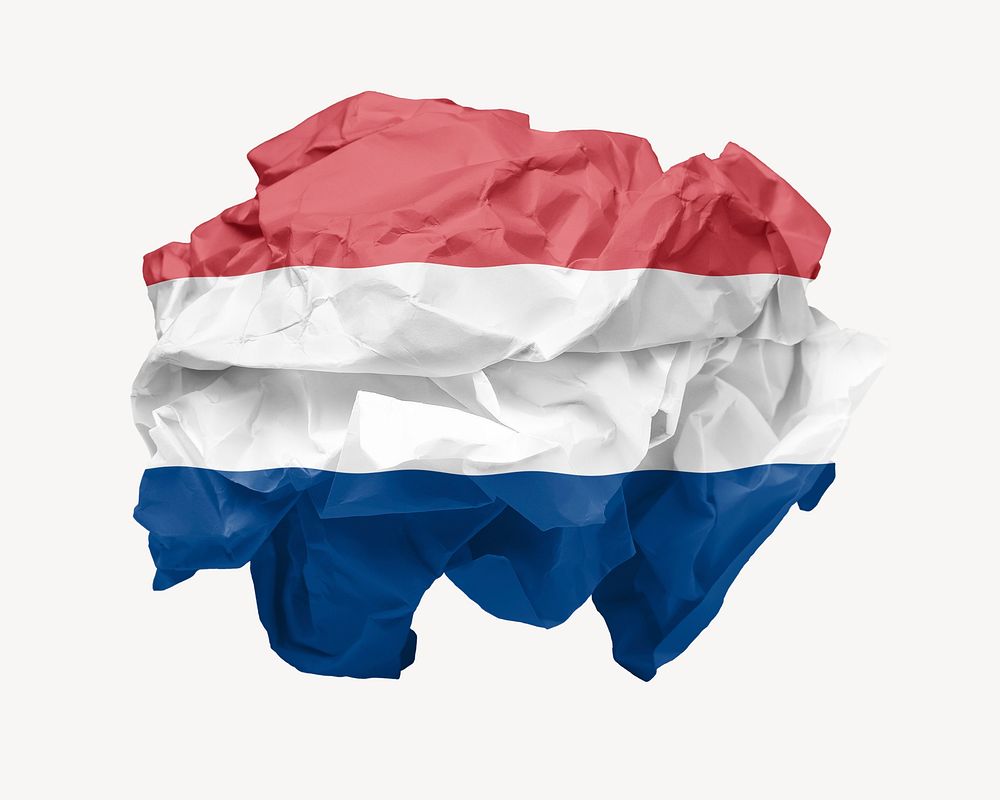 Luxembourg flag crumpled paper, national symbol graphic