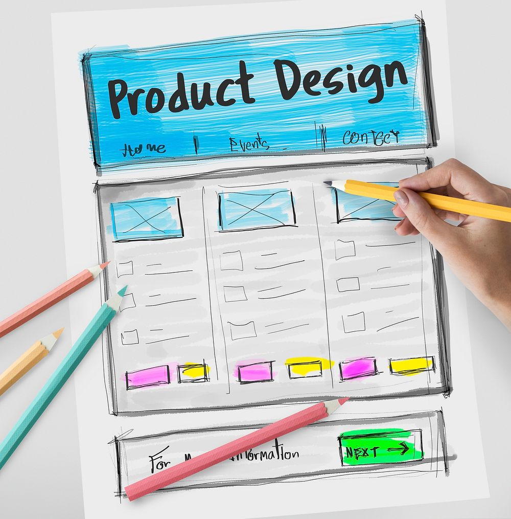 Product Design Drawing Website Graphic