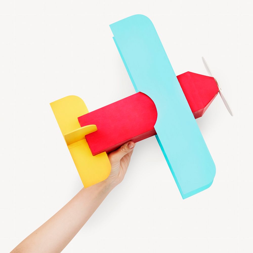 Airplane paper craft isolated image