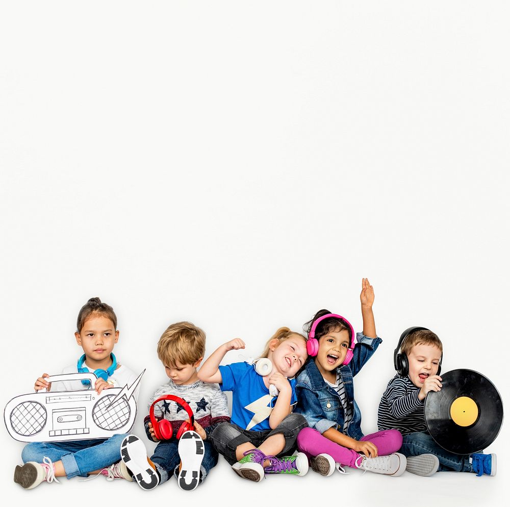 Little Children Music Vinyl Jukebox Papercraft