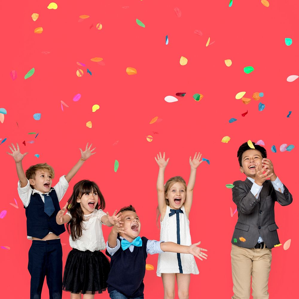 Children Smiling Happiness Friendship Togetherness Celebration Studio Portrait