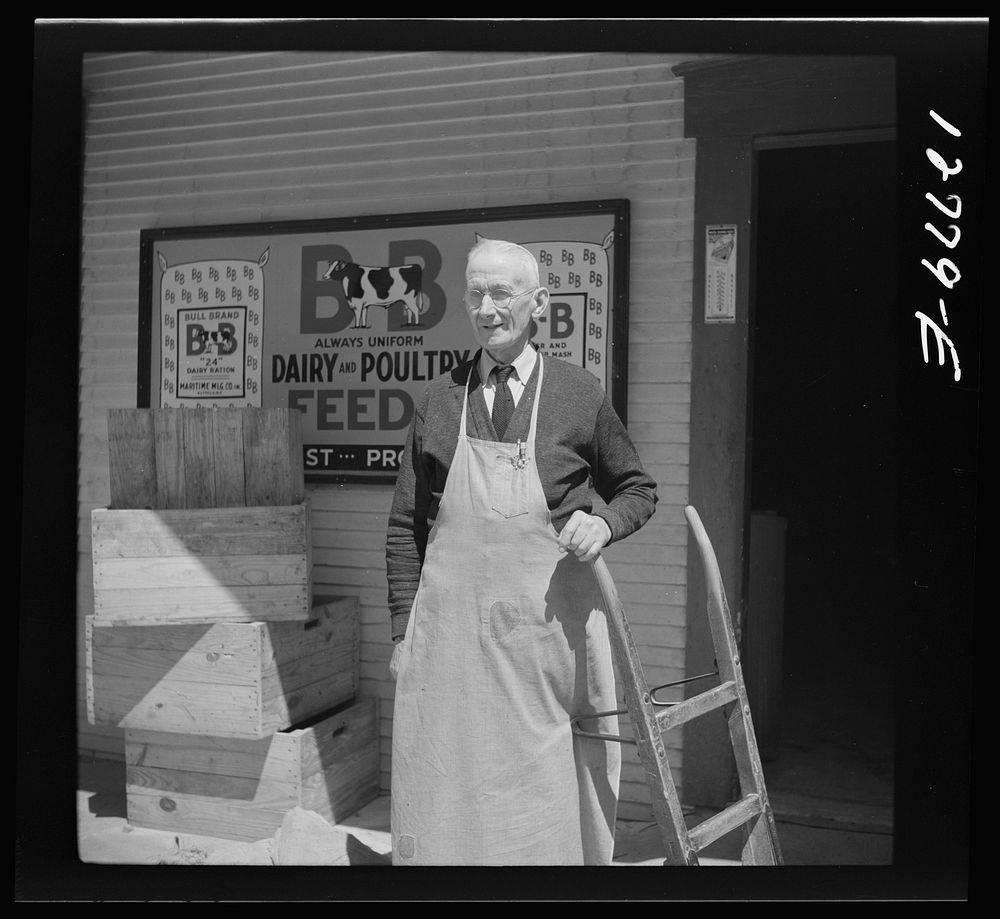 Proprietor of general store. Lincoln, Vermont. Sourced from the Library of Congress.