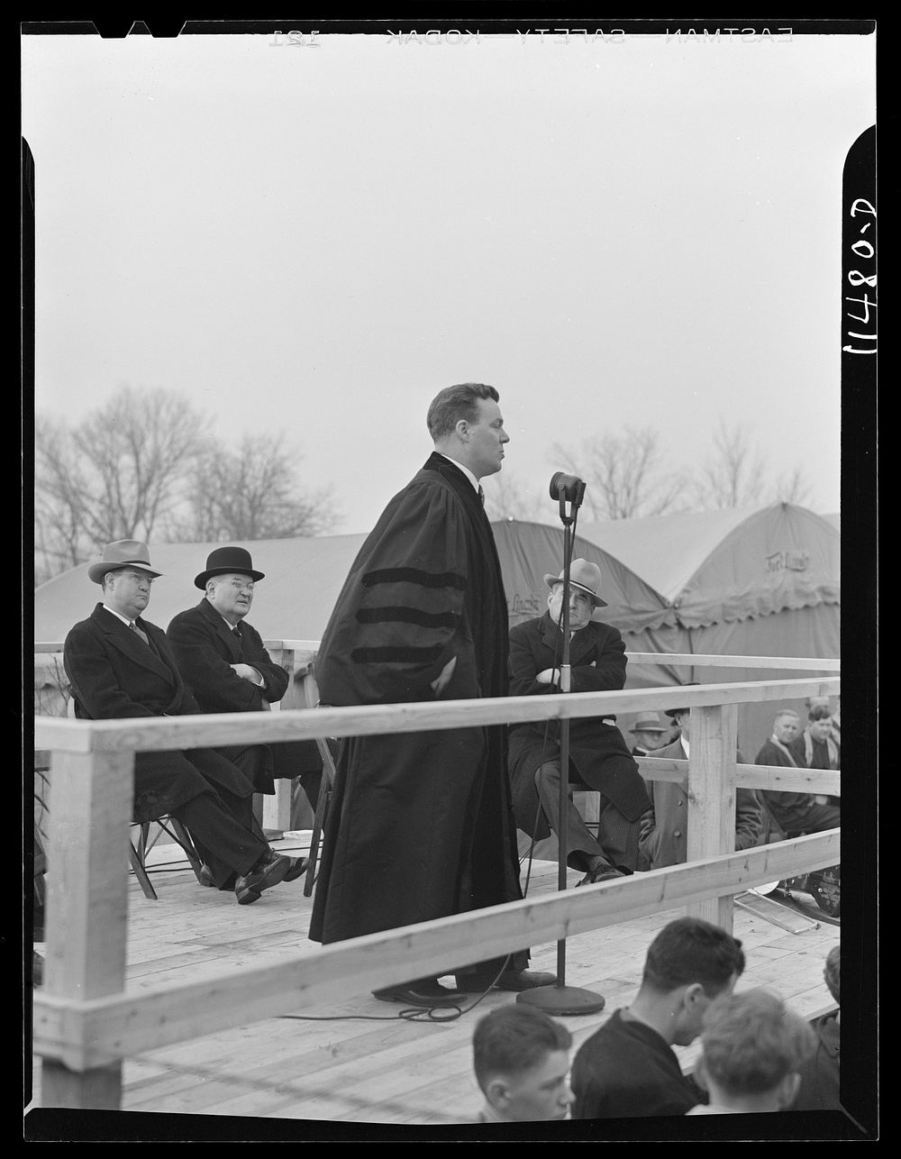 Washington, D.C. Reverend Peter Marshall, pastor of the New York Avenue Presbyterian church, preaching sunrise service at…
