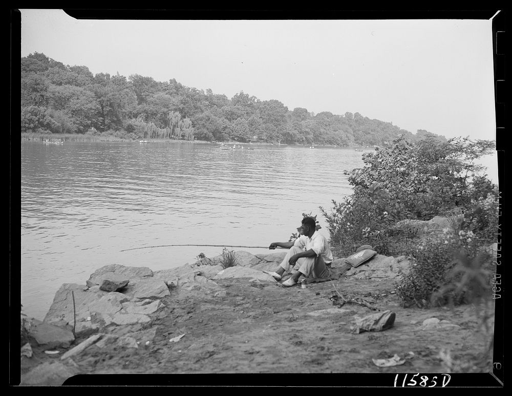 Washington, D.C. (vicinity).  fishing on the Virginia side of the Potomac River below the Chain Bridge. Sourced from the…