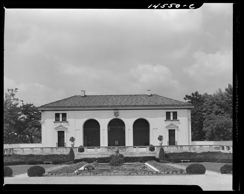 Patio of Pan American Union Building. Washington, D.C.. Sourced from the Library of Congress.