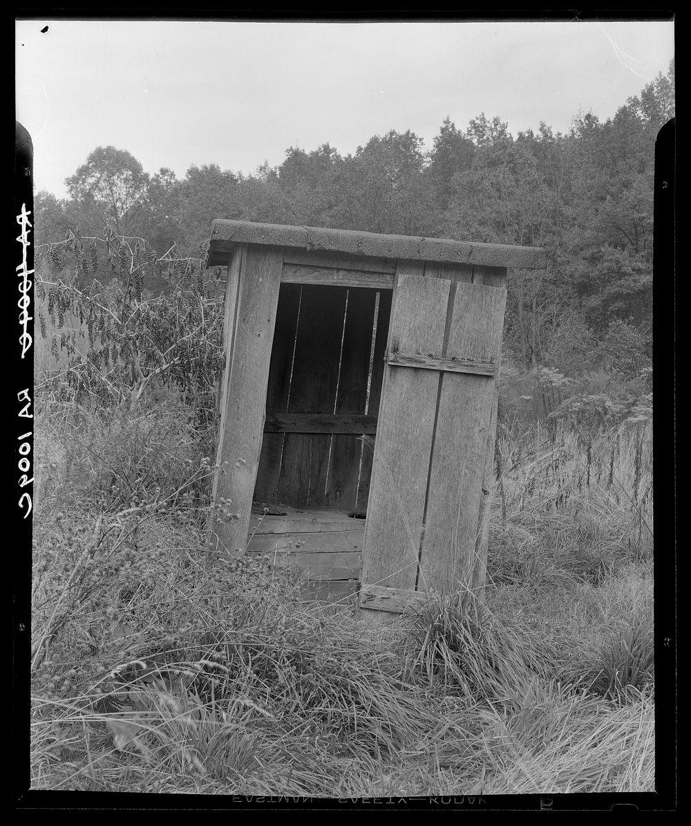 Brown County, Indiana. Rural privy. Sourced from the Library of Congress.