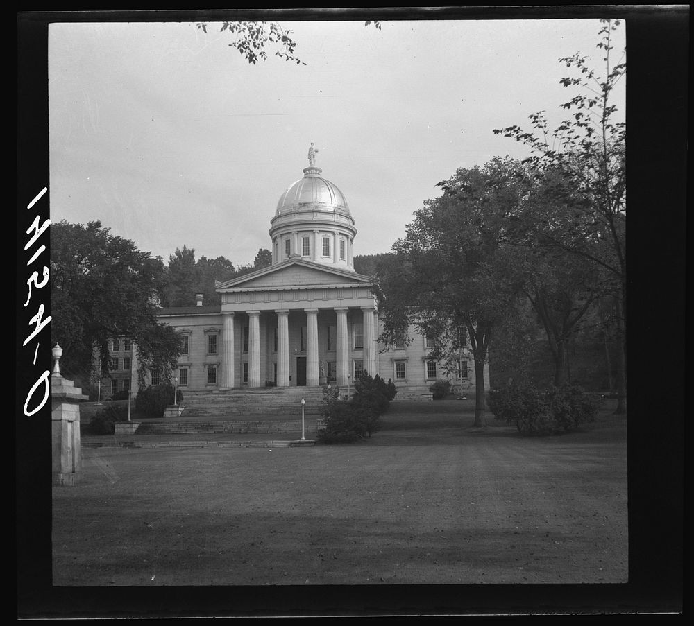 State capitol building. Montpelier, Vermont. Sourced from the Library of Congress.