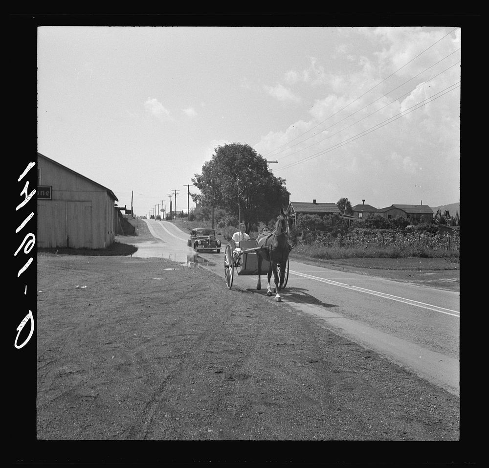 Sulky on road near Gettysburg, Pennsylvania. Sourced from the Library of Congress.