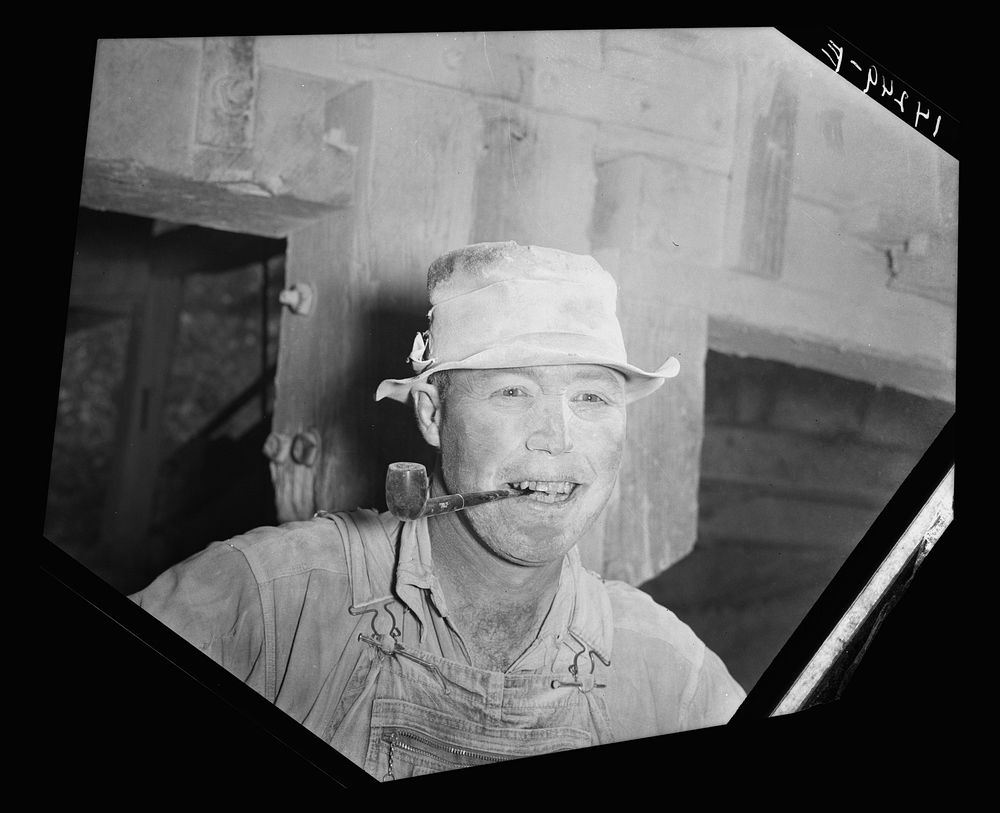 Crusher man. Anna Stone Quarry, Anna, Illinois. Sourced from the Library of Congress.
