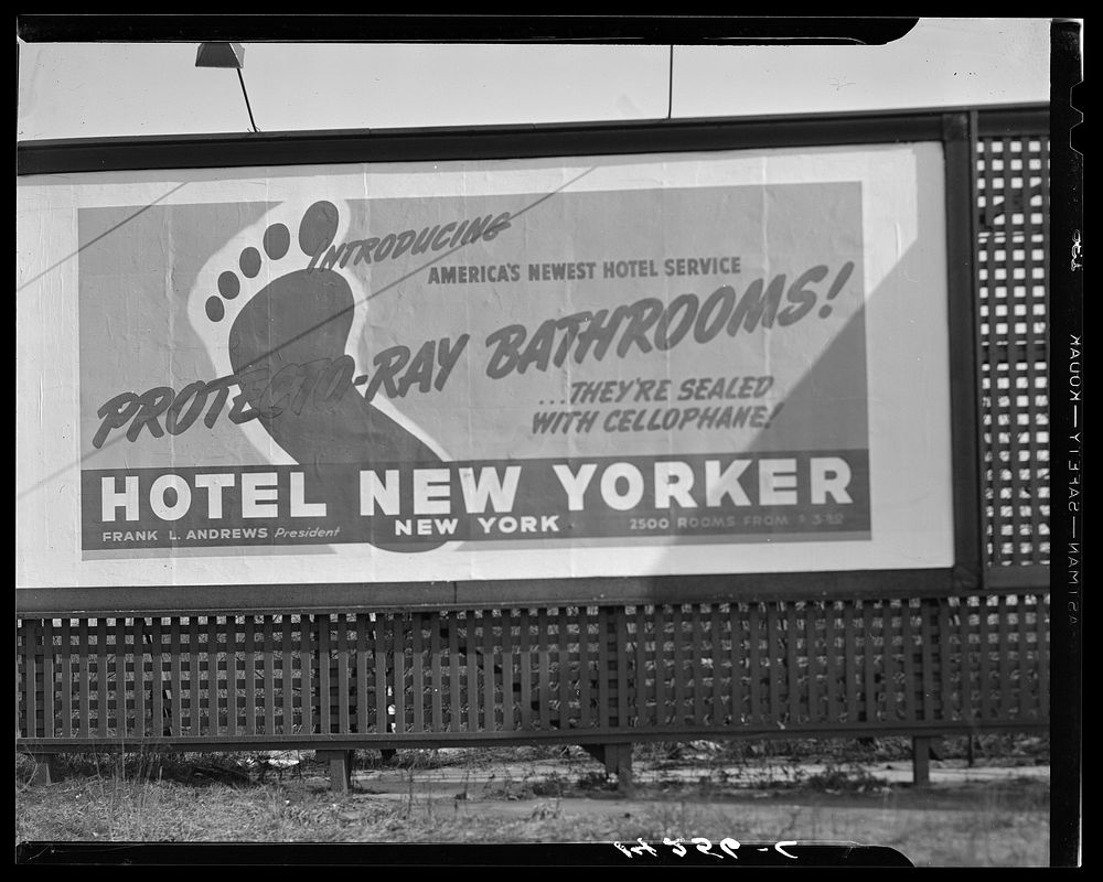Advertisement on U.S. 1 on outskirts of Baltimore, Maryland. Sourced from the Library of Congress.