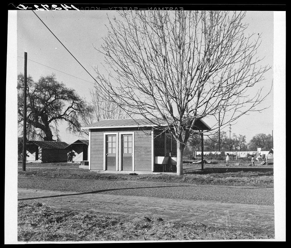 Visalia, California. Farm Security Administration Tulare camp for migratory farm workers. Isolation building. Sourced from…