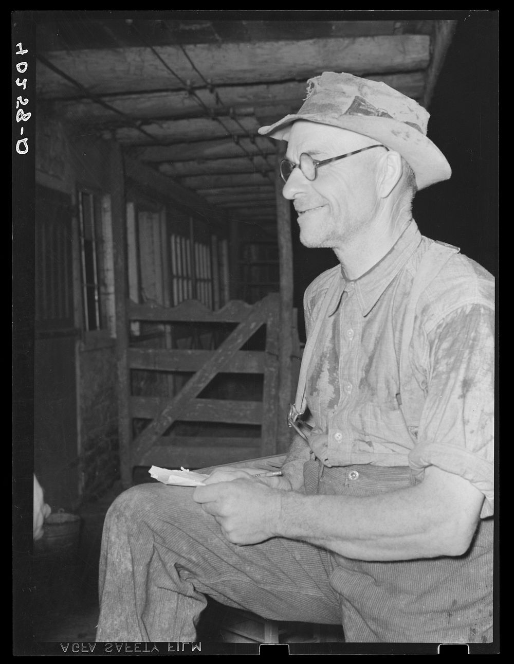 Lancaster County, Pennsylvania - Enos Royer after an argument with a poultry buyer on his farm. Sourced from the Library of…