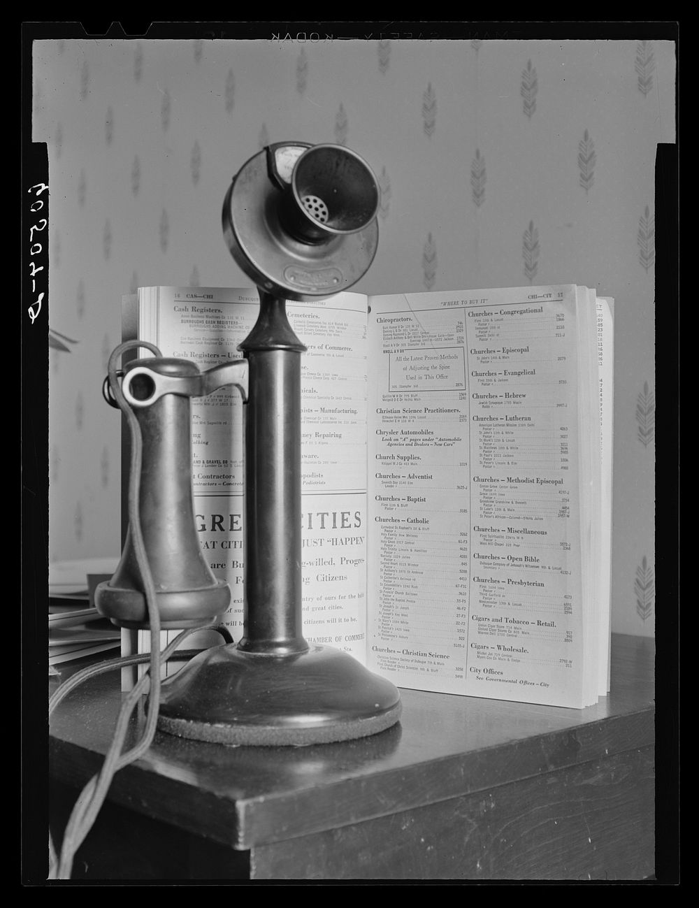 [Untitled photo, possibly related to: Page of telephone directory. Dubuque, Iowa]. Sourced from the Library of Congress.