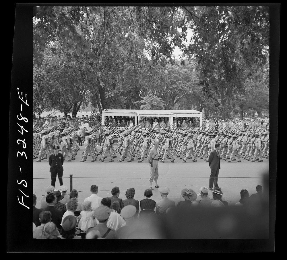 [Untitled photo, possibly related to: Washington, D.C. President Roosevelt reviewing the Memorial Day parade]. Sourced from…
