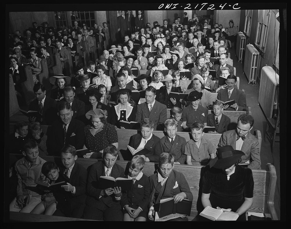 Rochester, New York. The Babcocks attend church every Sunday morning. Sourced from the Library of Congress.