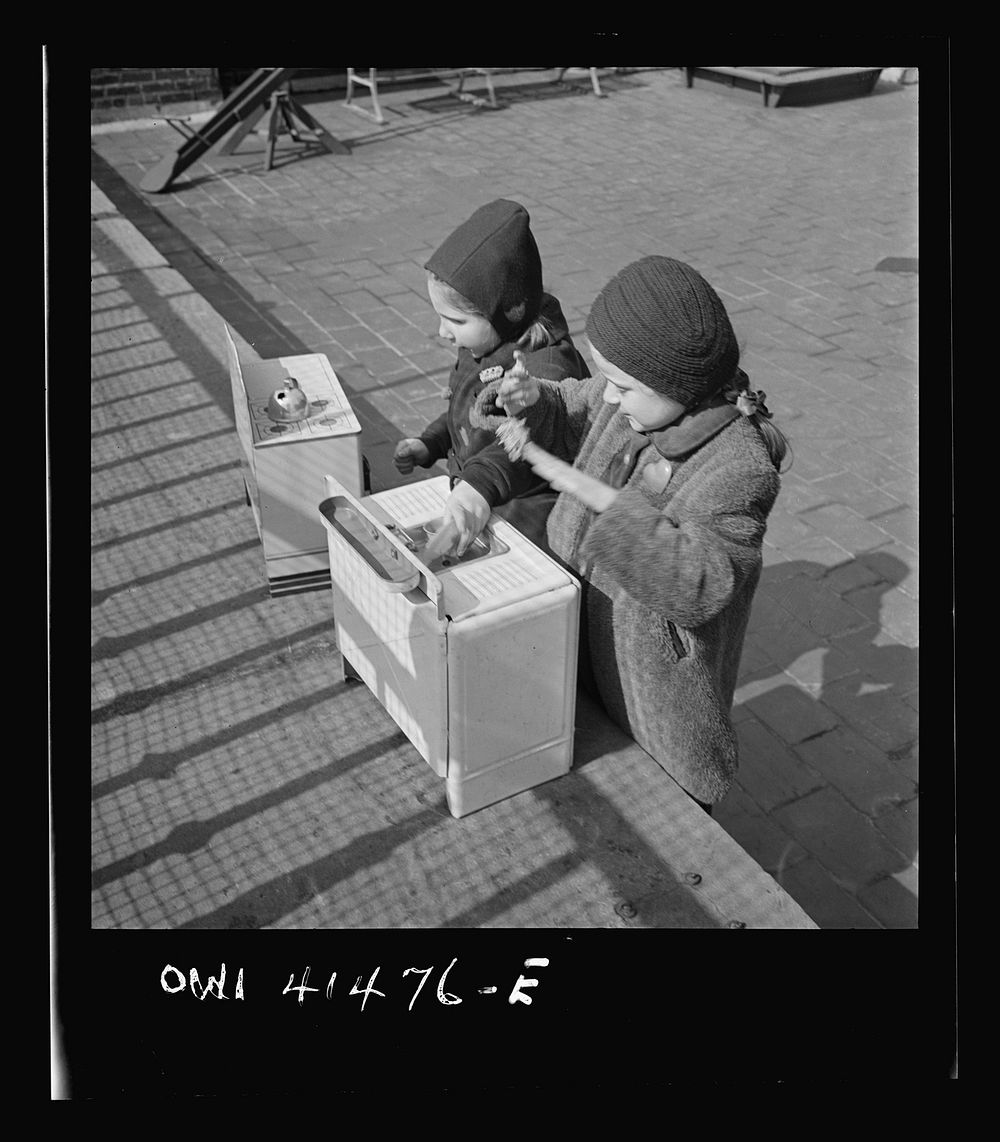 New York, New York. Children playing on the roof of the Lighthouse, an institution for the blind, at 111 East Fifty-ninth…