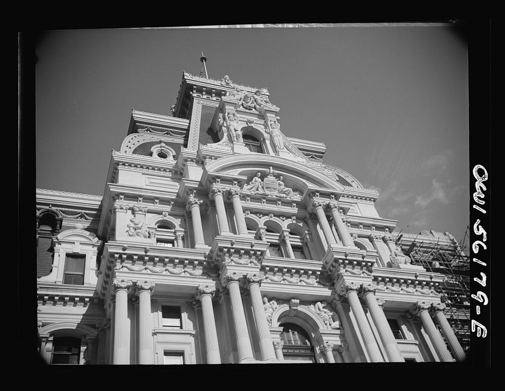 Philadelphia, Pennsylvania. Detail of city hall. Sourced from the Library of Congress.