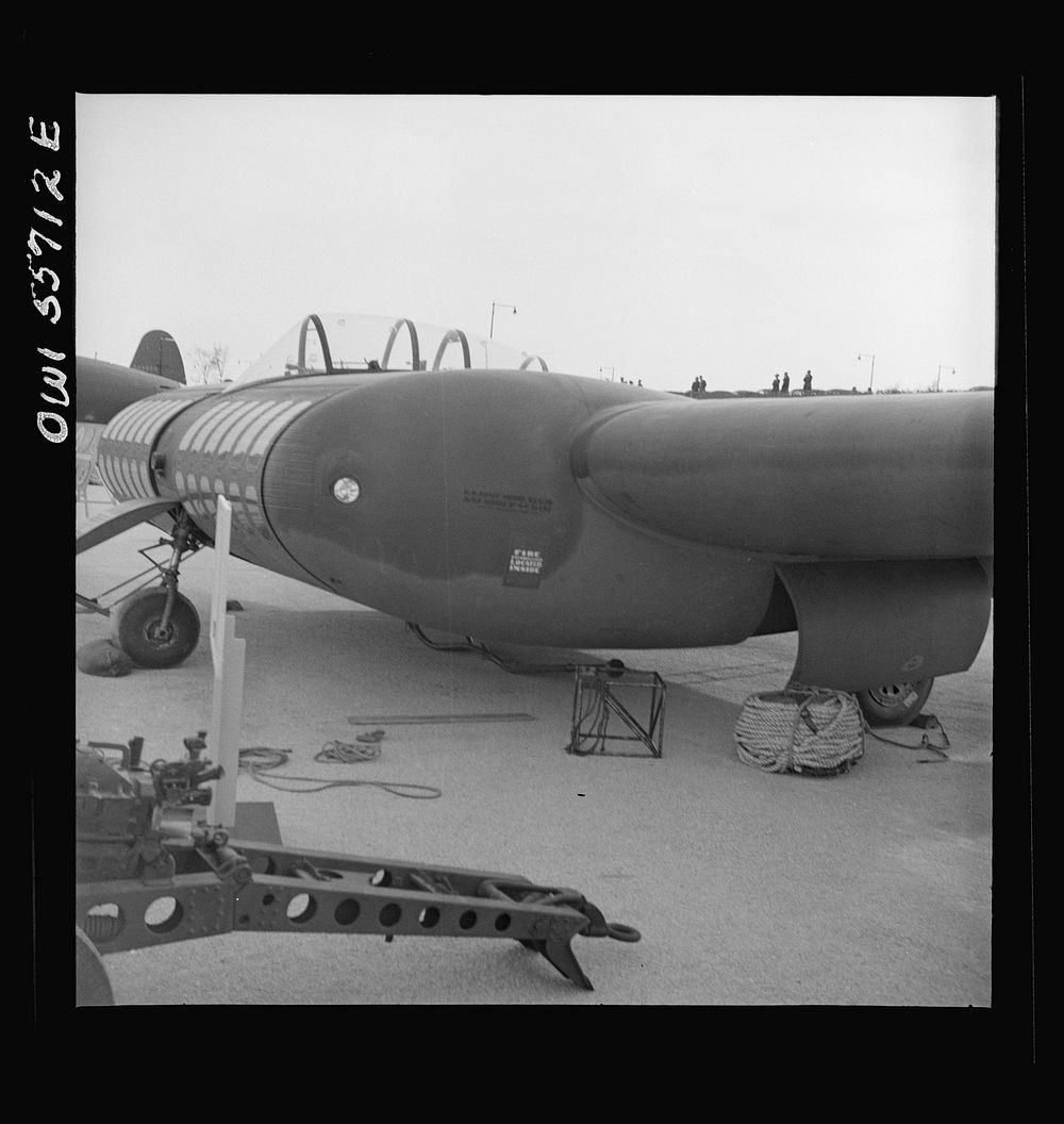 Front side view of experimental glider having a large payload, but limited cargo space.This design is part of the study…