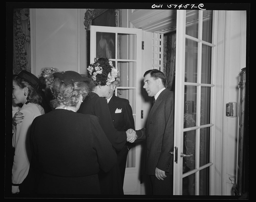 Madame Bonnet, wife of French Ambassador and Andrei Gromyko, Ambassador from the Union of Soviet Socialist Republicst a…