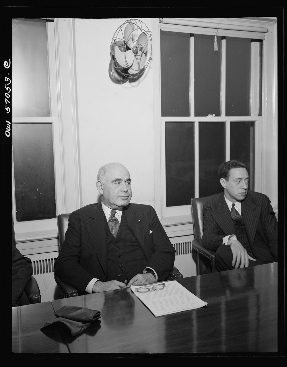 Washington, D.C. Herbert H. Lehman, Director General of the United Nations Relief and Rehabilitation Administration, holds a…