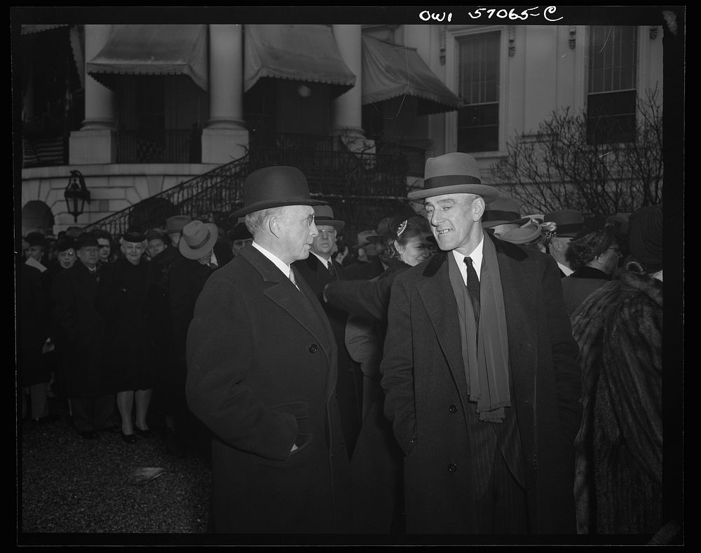Senator Daltonstal of Massachusetts (on right) with a friend at the fourth inauguration ceremony for Franklin Delano…