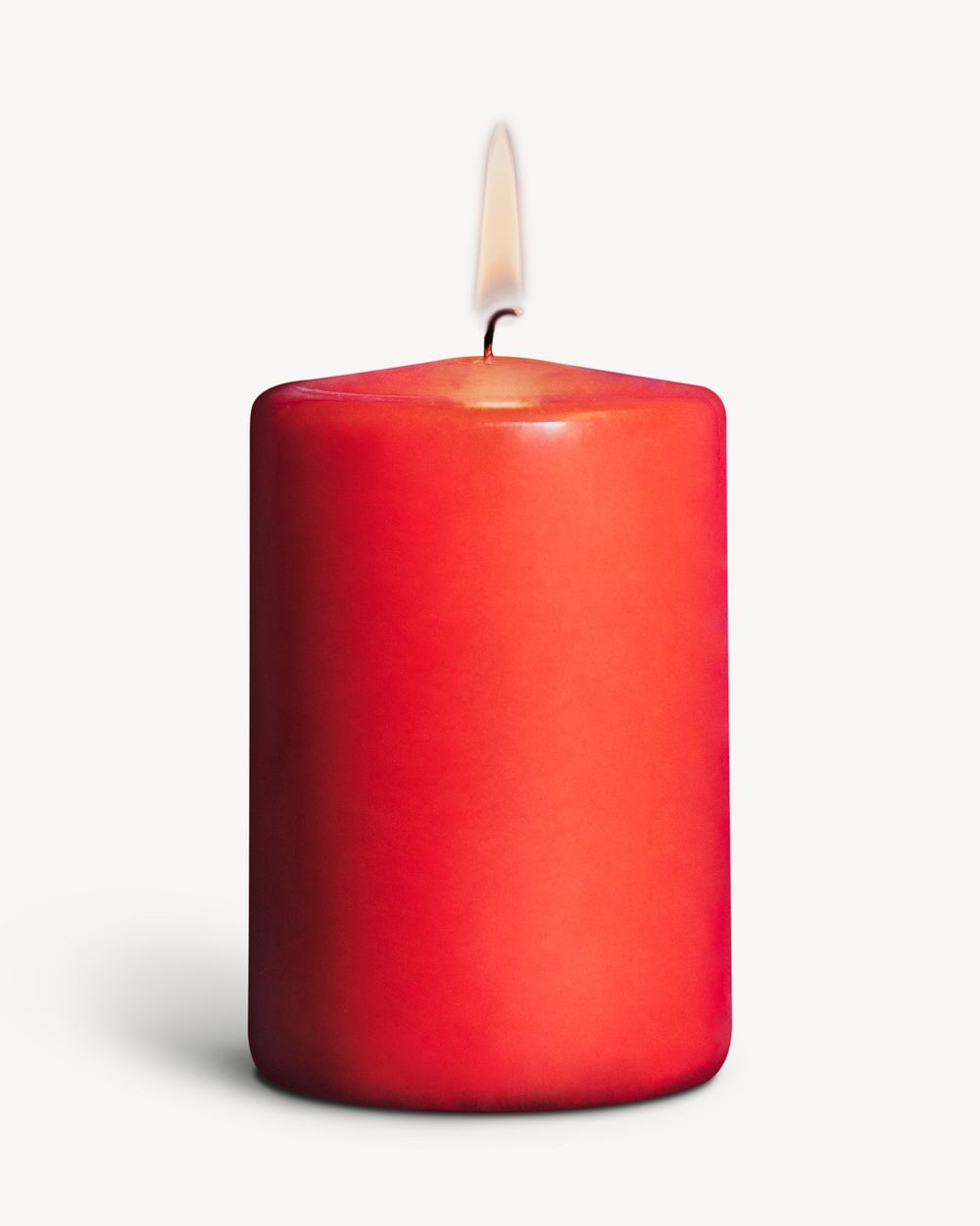 Red scented candle, aroma therapy isolated image psd