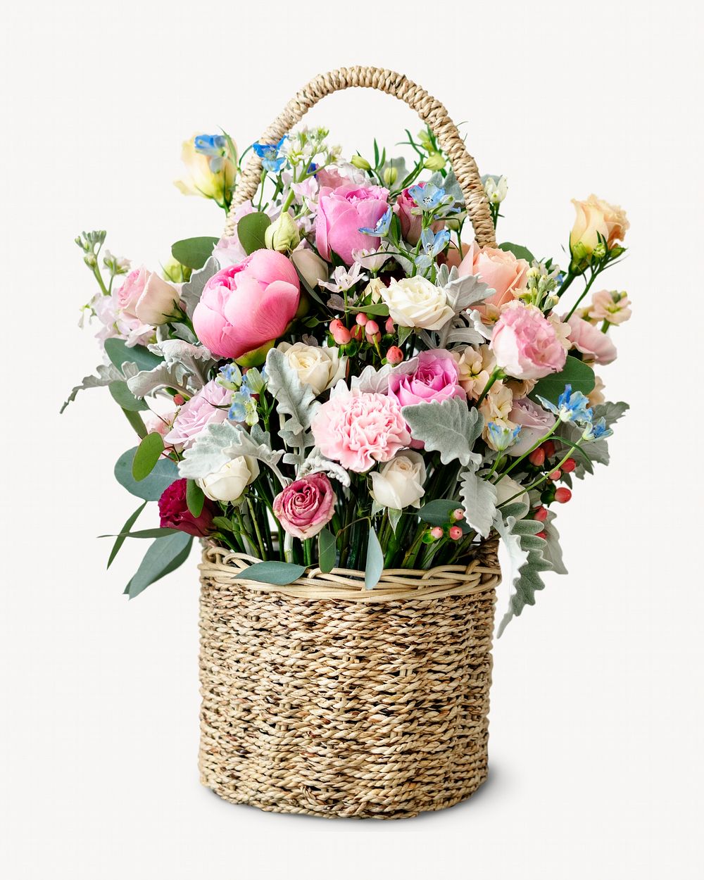 Spring flower basket isolated image | Free Photo - rawpixel