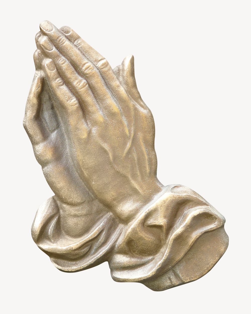Praying hands, religious sculpture isolated image psd