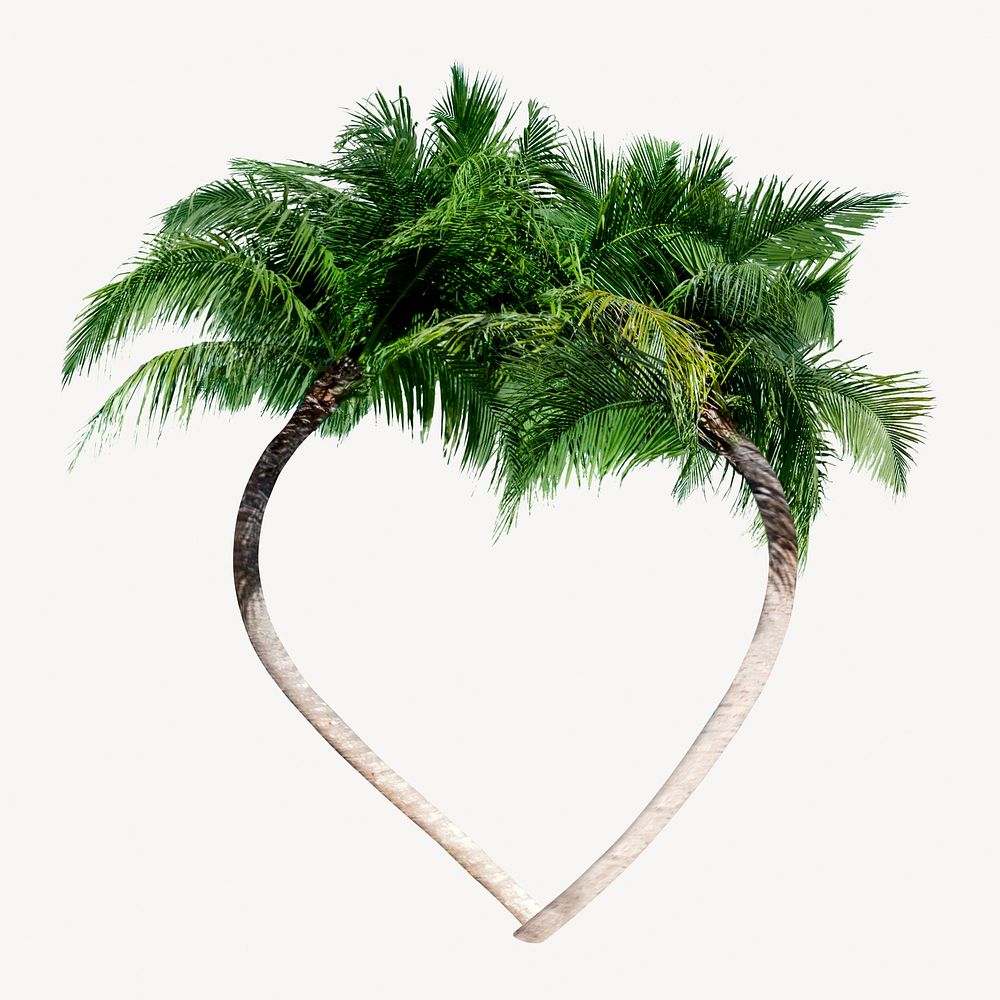 Palm frame collage element, nature design psd