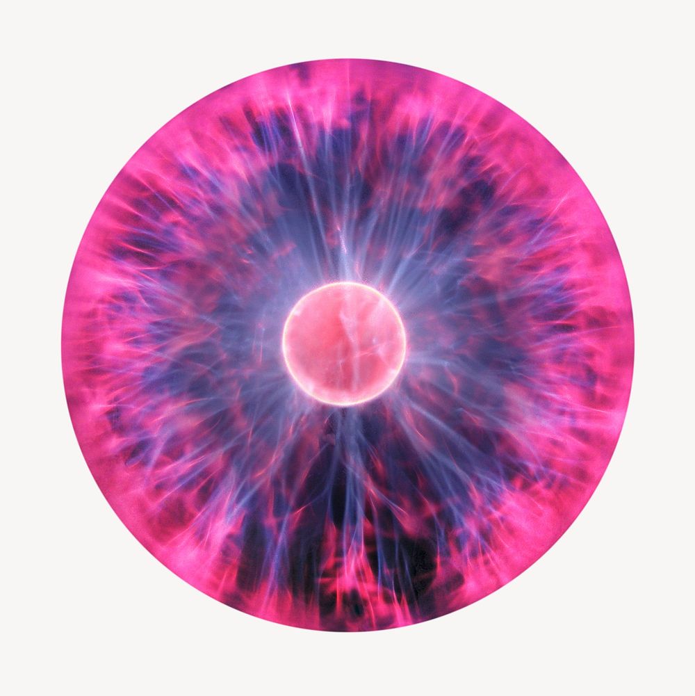 Plasma globe sticker, science isolated image psd