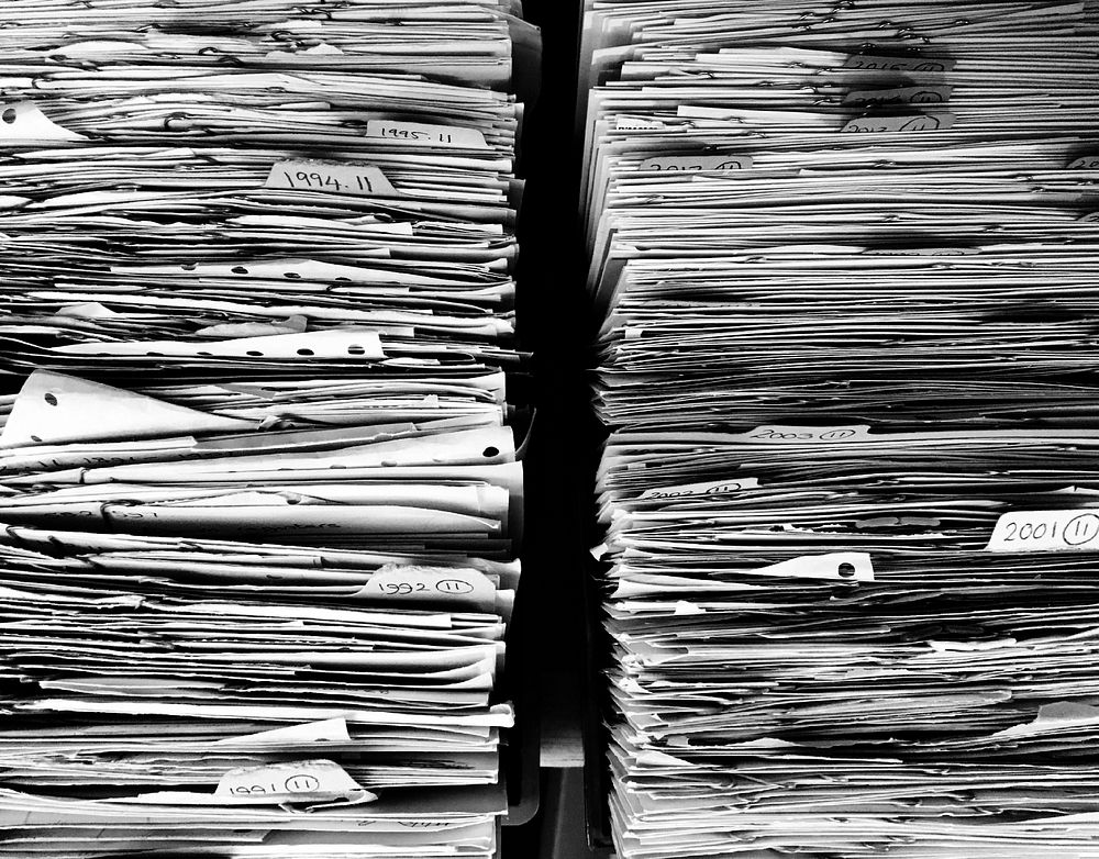 Free stacks of paper files image, public domain CC0 photo.