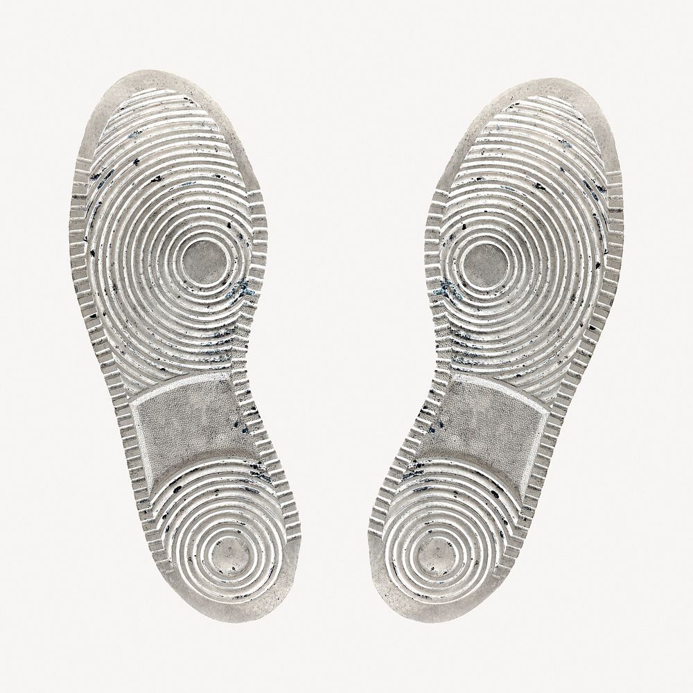 Sneaker footprints sticker, shoe sole isolated image psd
