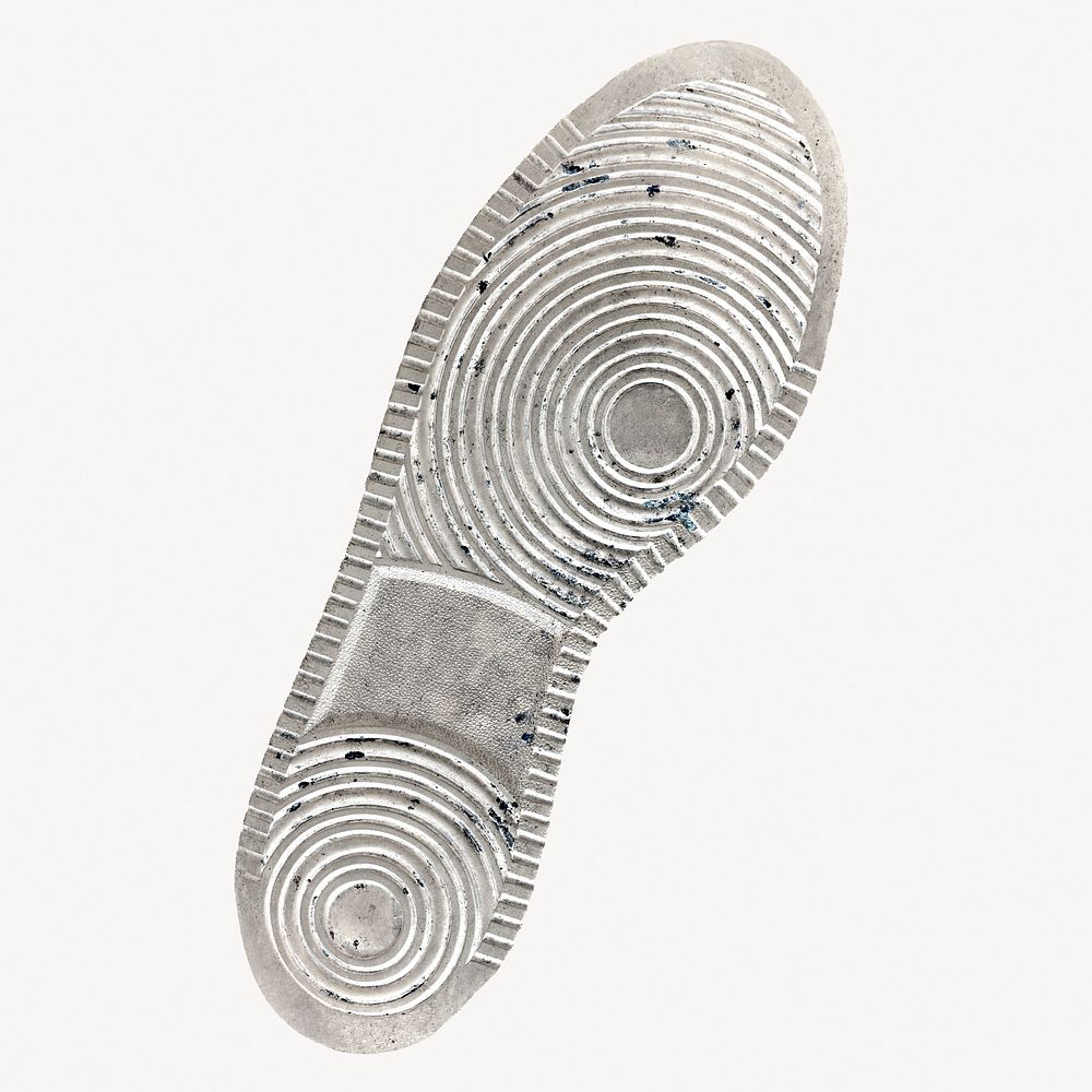 Sneaker footprints, shoe sole isolated image