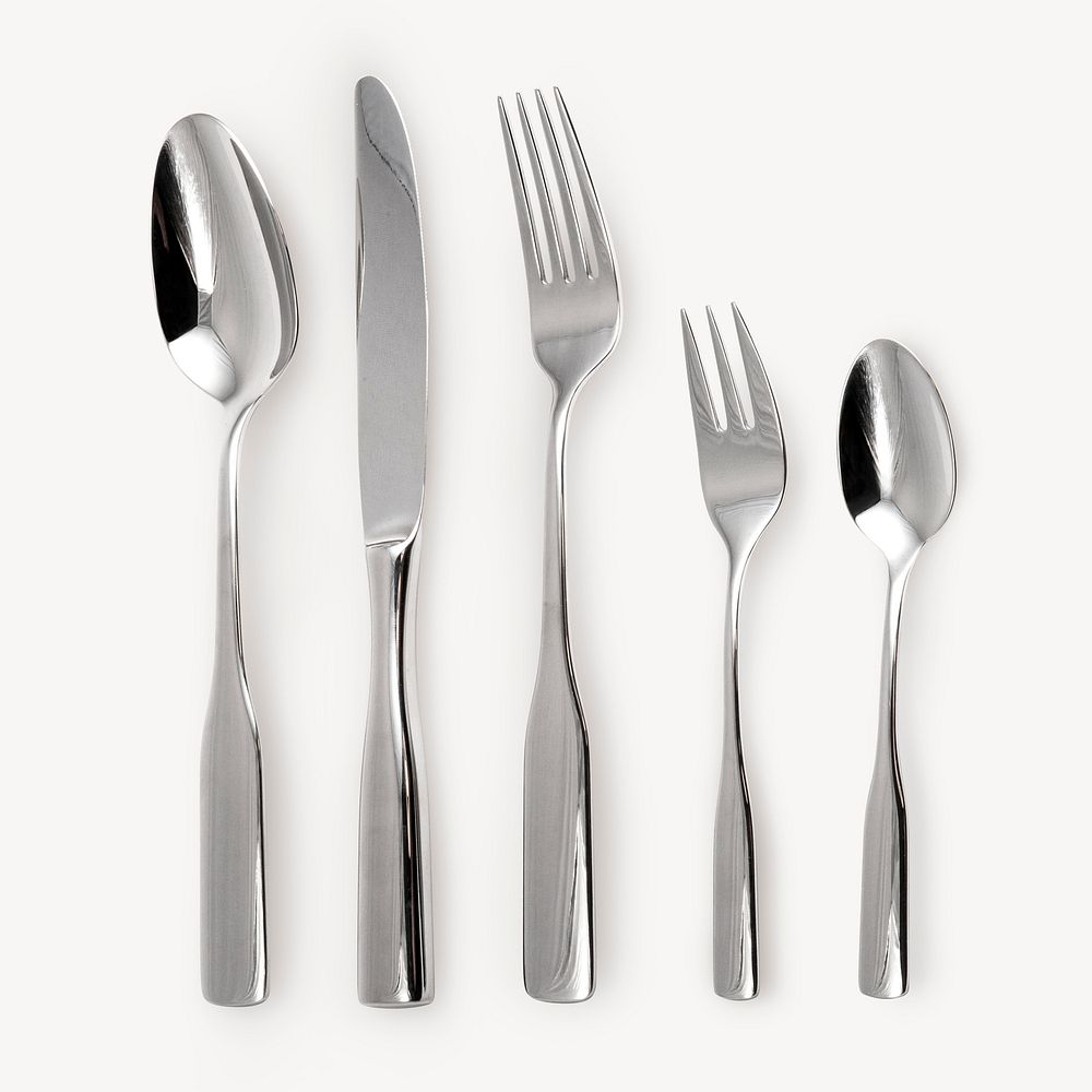 Cutlery collage element, utensil design psd