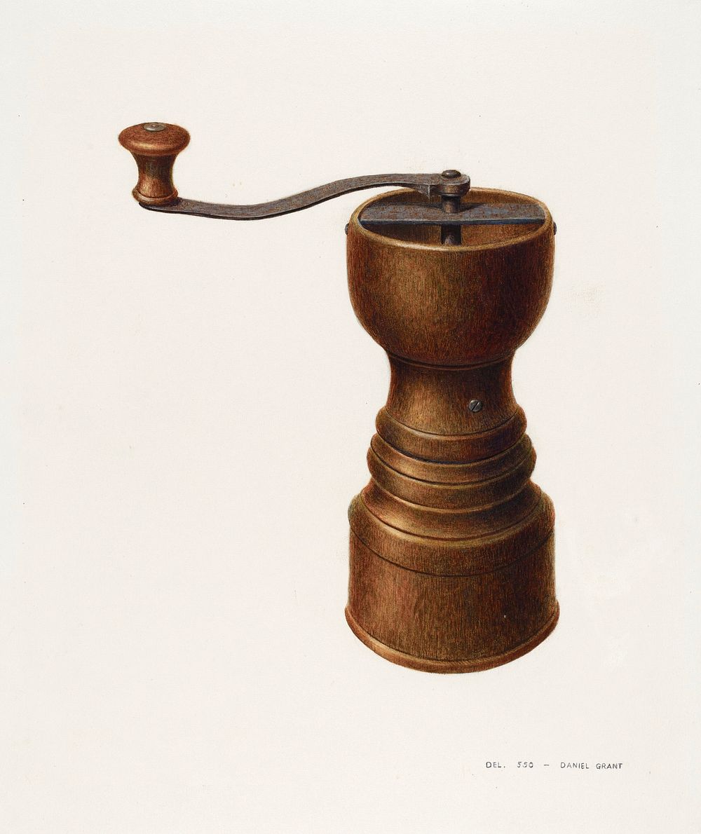 Coffee Grinder (ca. 1939) by D.J. Grant. Original from The National Gallery of Art. Digitally enhanced by rawpixel.