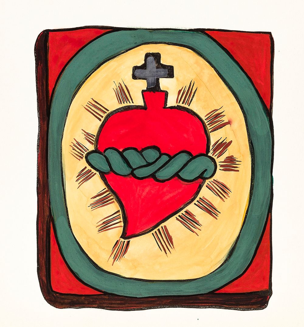 Plate 50: Sacred Heart: From Portfolio "Spanish Colonial Designs of New Mexico" (1935&ndash;1942) by unknown American 20th…