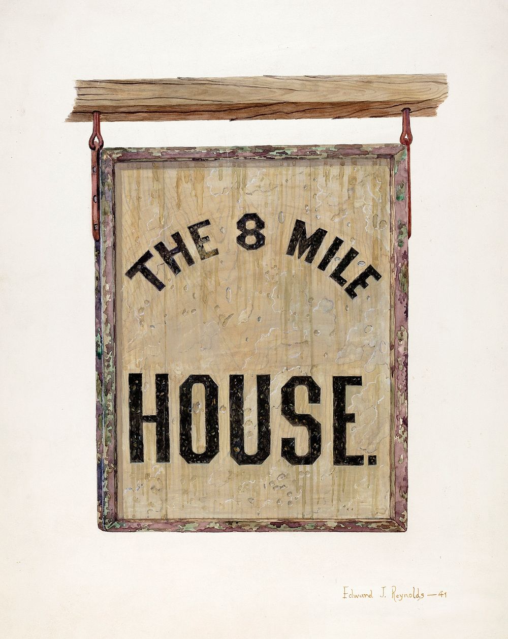 Tavern Sign (ca.1941) by E.J. Reynolds. Original from The National Gallery of Art. Digitally enhanced by rawpixel.