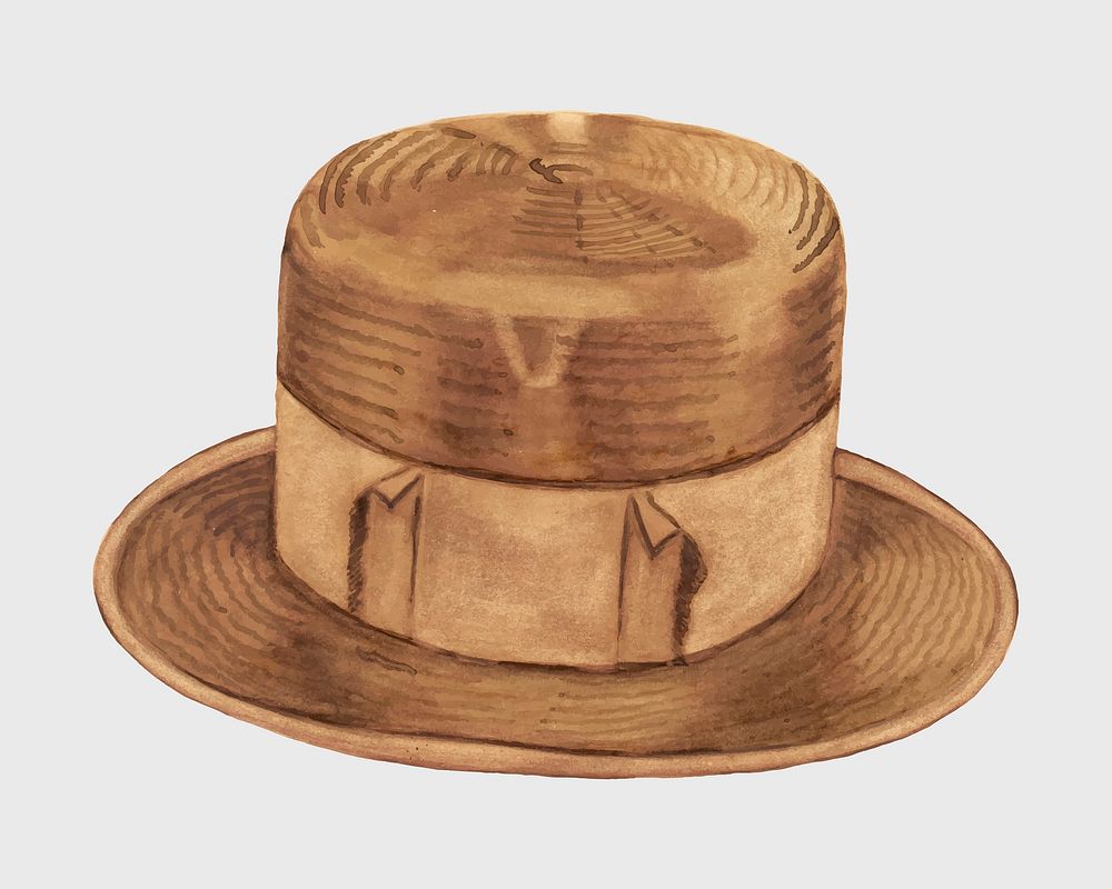 Vintage men's straw hat vector, remix from artwork by Ernest A. Tower, Jr.