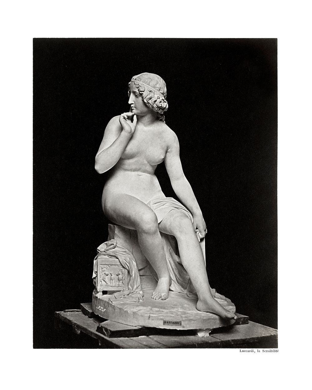 Classic female sculpture art print, vintage poster, remixed from the artwork of James Anderson