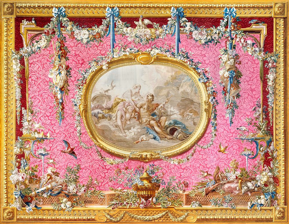 Tapestry: Venus at the Forge of Vulcan (1775-1778) in high resolution by Fran&ccedil;ois Boucher. Original from Getty…