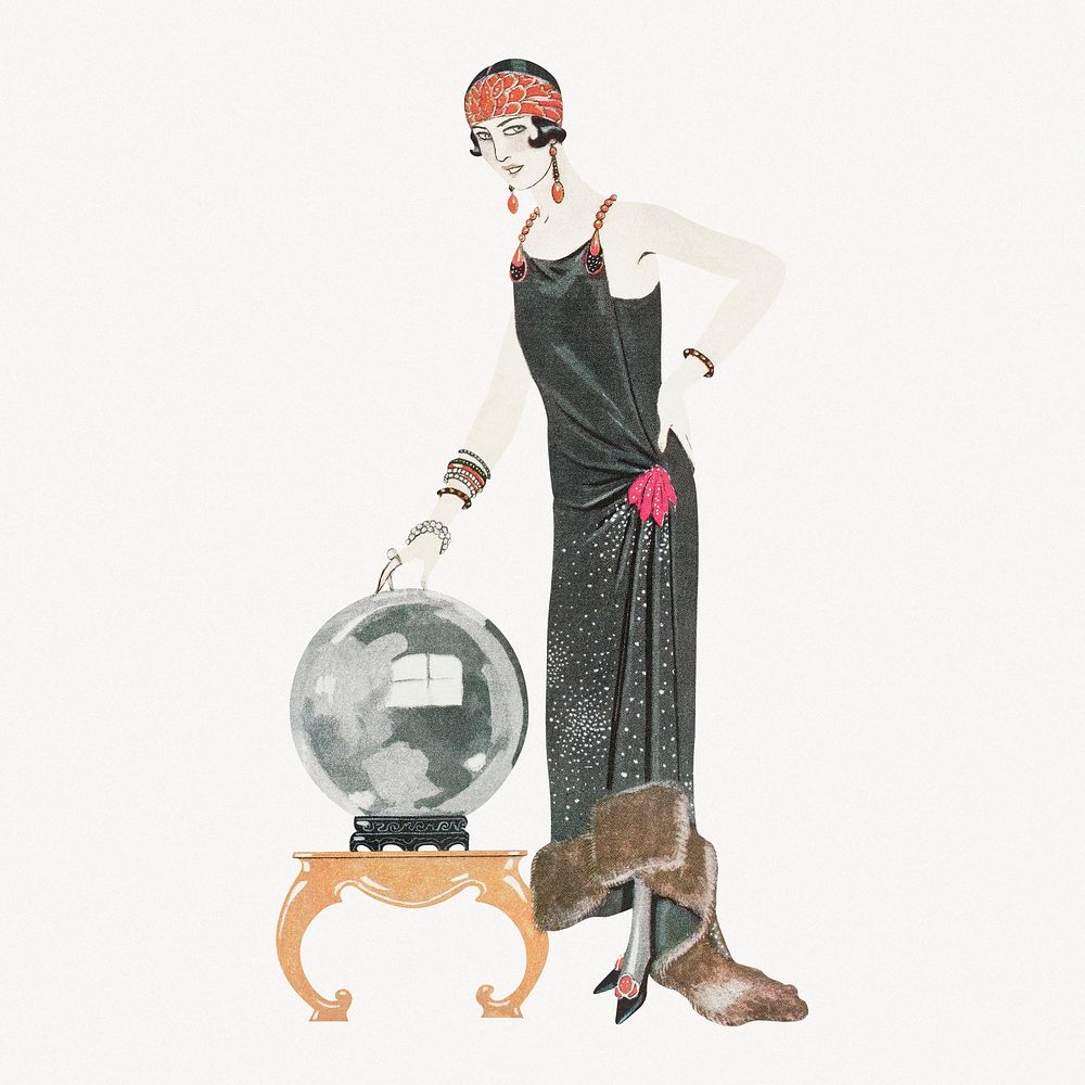 George Barbier's fashion woman vintage illustration