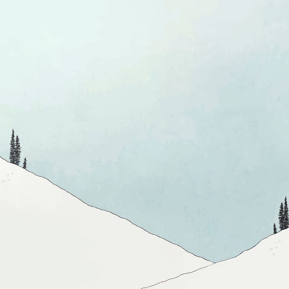 Snowy hills background vector design space, remix from artworks by George Barbier